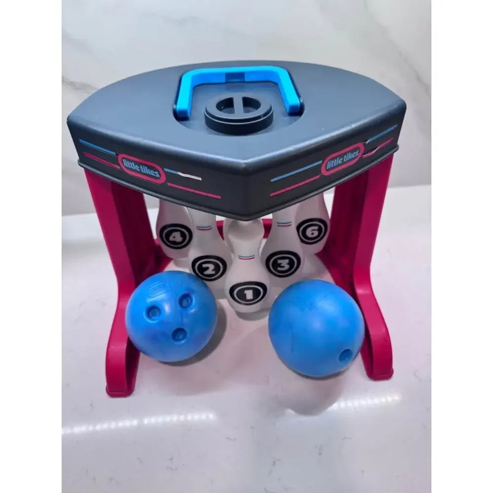 Little Tikes My First Bowling Set 6 Pin With Easy Reset Button 2 Original Balls